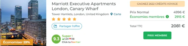 Tarif Belomondo Hôtel Marriott